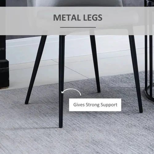 Unbranded 2 Pieces Modern Upholstered Fabric Bucket Seat Dining Chairs Living Room Grey - Fabric Dining Chairs
