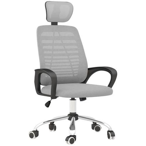 Vinsetto Mesh Office Chair, Computer Chair with Rotatable Headrest, Grey by Vinsetto