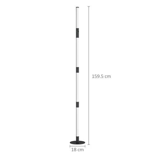 HOMCOM LED Floor Lamp, Corner Floor Lamp with App & Remote Control Dark Grey - Lamp