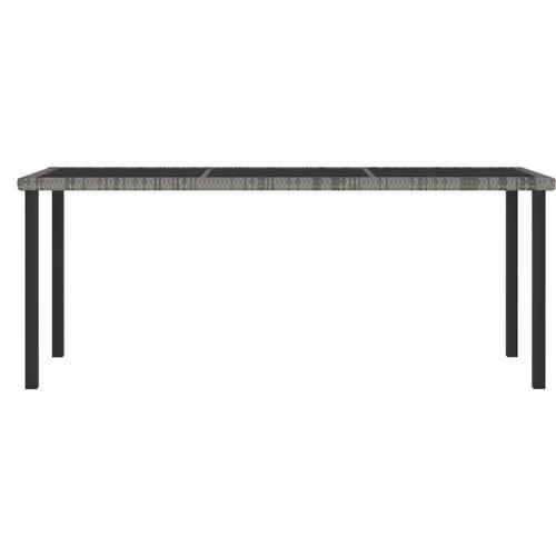 vidaXL vidaXL 9 Piece Outdoor Dining Set with Cushions Poly Rattan Grey - Garden Set