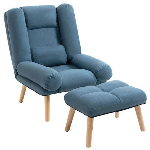 HOMCOM Recliner with Ottoman 3-Position Adjustable Reclining Lounger Sofa Chair - Recliner