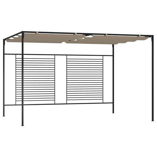 vidaXL vidaXL Gazebo with Retractable Roof 3x4x2.3 m Taupe 180 g/m² - Gazebos