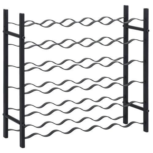 vidaXL Black Iron Wine Rack for 36 Bottles with Modern Design for Wine Enthusiasts - Wine Rack