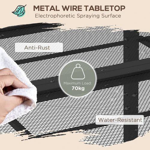 Outsunny Outsunny Garden Table with Metal Wire Top and Steel Frame, for Patio, Balcony - Garden Table