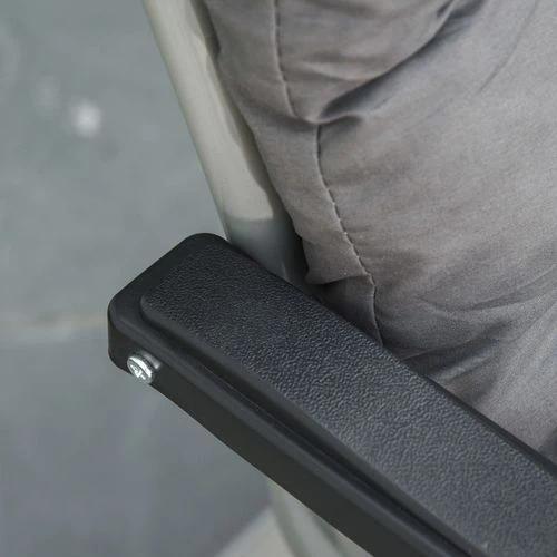Outsunny Outsunny 2 PCS Reclining Zero Gravity Chair Folding Lounger Cushion Dark Grey - Sun Lounger