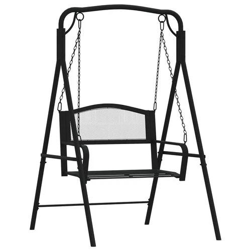vidaXL Swing Bench 124 cm Black Steel - Hammocks