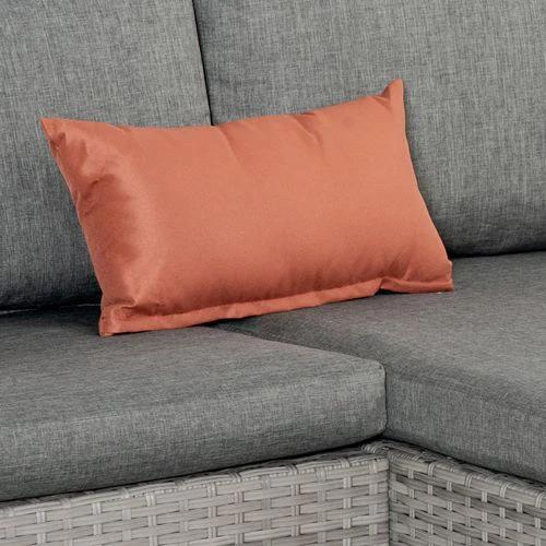 3 Pc PE Rattan Corner Sofa Set, w/ Tempered Glass Table-top & Soft Cushion Grey by Outsunny