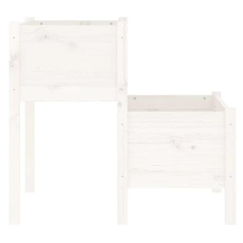 Planter White 84.5x84x75 cm Solid Wood Pine by vidaXL