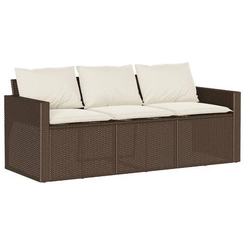 vidaXL vidaXL 2 Piece Garden Dining Set with Cushions Brown Poly Rattan - Garden Set