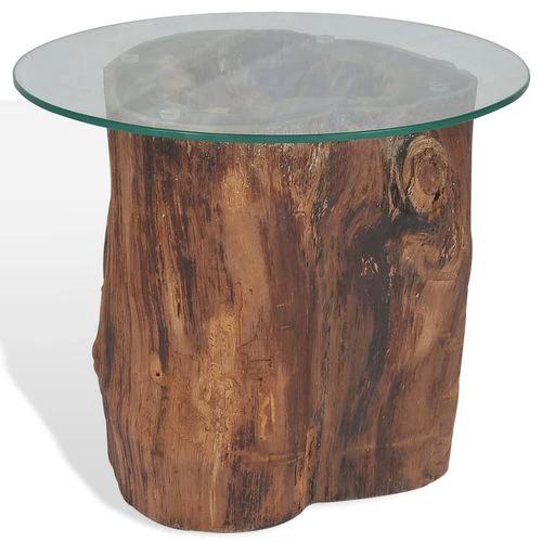 vidaXL vidaXL Coffee Table Teak Glass 50x40 cm - Coffee Table