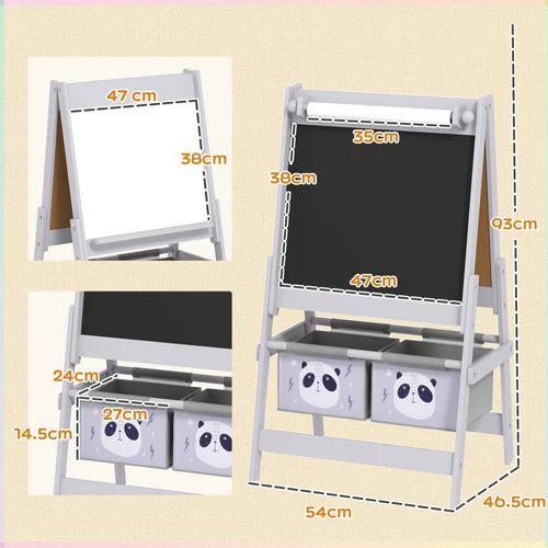 AIYAPLAY 3 In 1 Kids Easel Compact With Paper Roll Whiteboard Blackboard Storage For Home Learning by AIYAPLAY