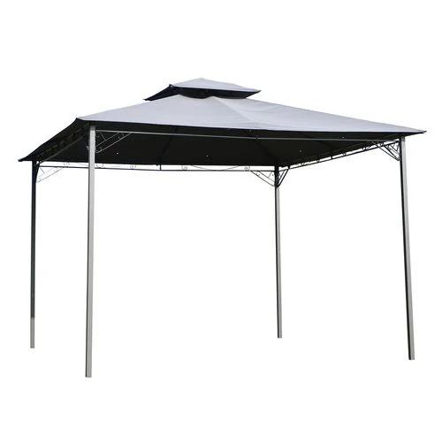 Outsunny 3x3(m) Outdoor Patio Gazebo Steel Canopy Tent Pavilion 2-Tier Roof Top - Gazebos