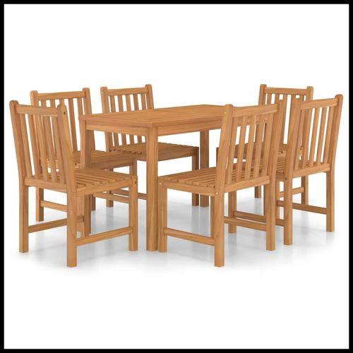 vidaXL Premium Teak Garden Dining Set for 6 Solid Teak Wood Outdoor - Garden Set