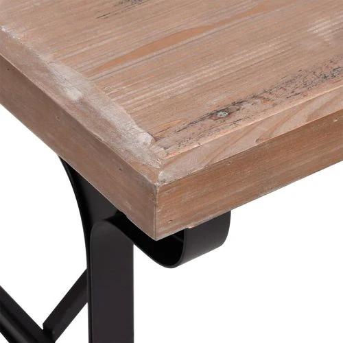 vidaXL Dining Table 110x65x82 cm Solid Wood Fir and Iron - Dining Table
