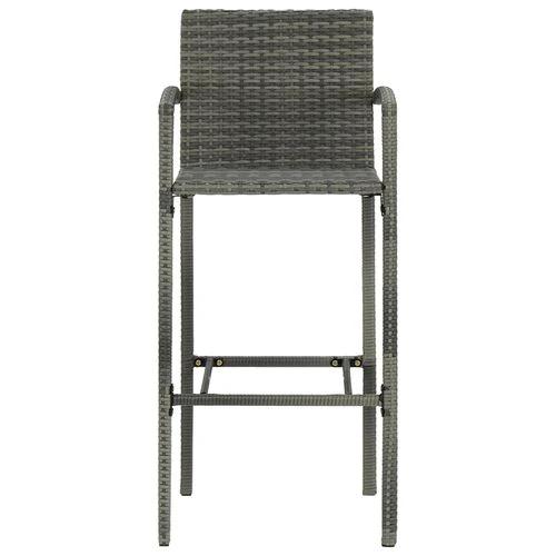 5 Piece Outdoor Bar Set with Armrest Poly Rattan Grey