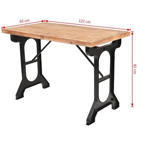 vidaXL Dining Table Solid Fir Wood Top 122x65x82 cm - Dining Table
