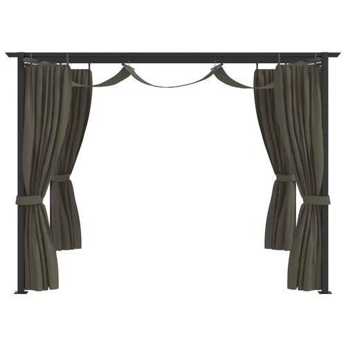 Durable Gazebo with Curtains 3x3 m Taupe Steel Frame for Outdoor Gatherings and Events by vidaXL