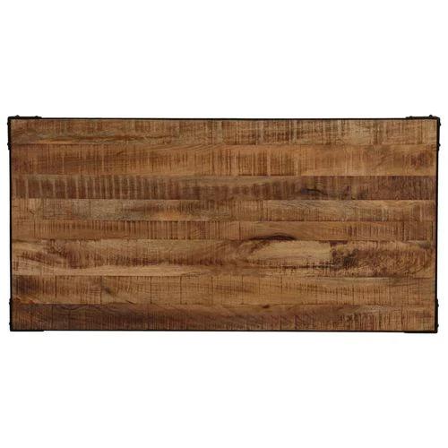 vidaXL Dining Table Solid Rough Mange Wood and Steel 120 cm - Dining Table