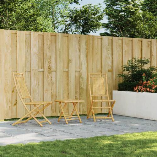 vidaXL vidaXL 3 Piece Bistro Set Bamboo - Bistro Sets
