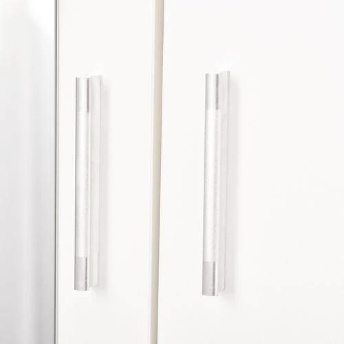 2-Door Wardrobe w/ Adjustable Shelf 3 Drawers for Bedroom, 180cm, White by Unbranded