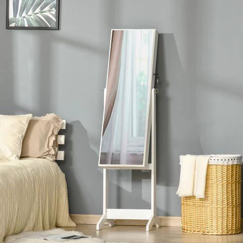 Unbranded Mirrored Jewellery Cabinet Lockable Jewellery Organiser White - Mirror