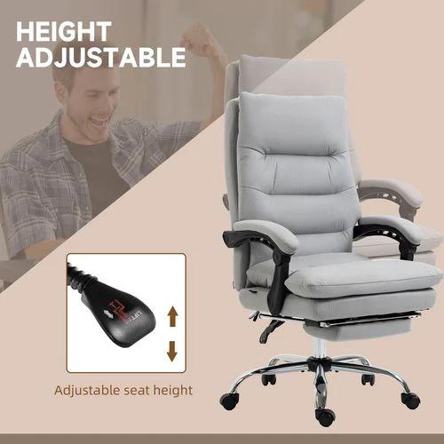 Vinsetto Microfibre Vibration Massage Office Chair with Heat, Footrest, Grey by Vinsetto