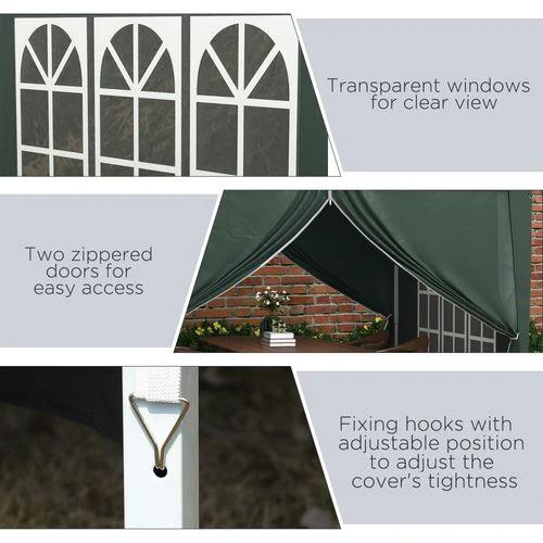 Outsunny 3mx3m Pop Up Gazebo Party Tent Canopy Marquee with Storage Bag Green by Outsunny