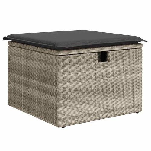 vidaXL 2 Piece Garden Sofa Set with Cushions Light Grey Poly Rattan Acacia by vidaXL
