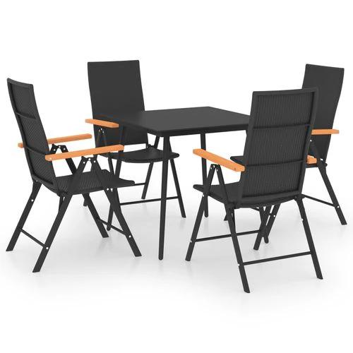 Durable Garden Dining Set with Glass Top and Weather-Resistant Rattan for Outdoor Entertaining by vidaXL
