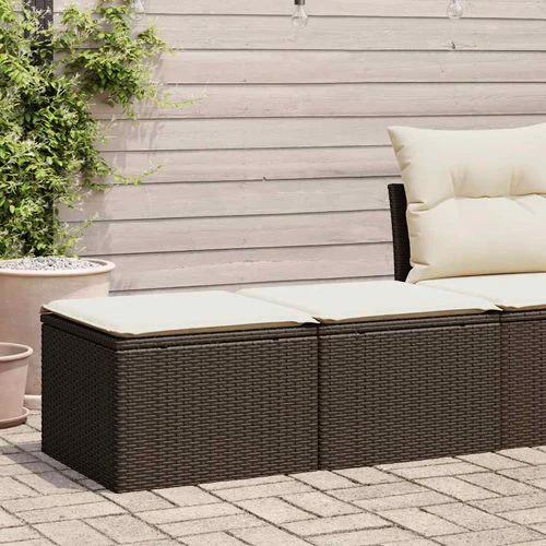 vidaXL vidaXL 2 Piece Garden Sofa Set with Cushions Brown Poly Rattan Acacia - Garden Sofa Sets