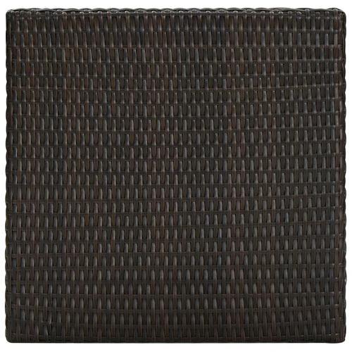 5 Piece Outdoor Bar Set with Armrest Poly Rattan Brown