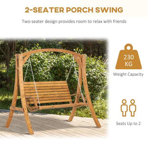 Outsunny 2 Seater Garden Swing Seat Swing Chair, Outdoor Wooden Swing Bench Seat by Outsunny