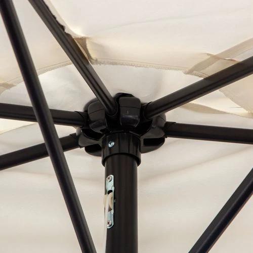 Outsunny Outsunny 3 m Half Round Umbrella Parasol-White - Parasol