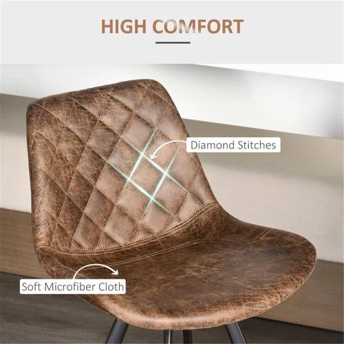 N/A Vintage-Inspired Bar Stools Set of Two 71cm Seat Height Retro Microfibre Upholstery for Kitchen and Dining Use -