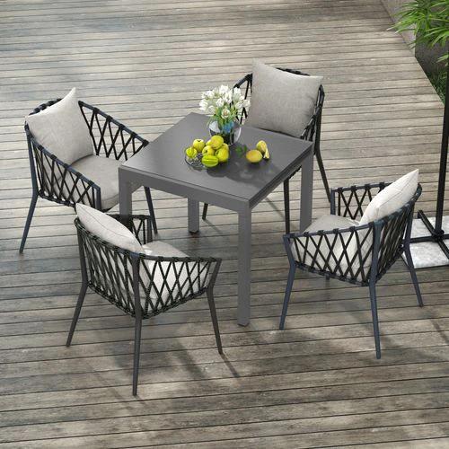 Outsunny Extendable Garden Table for 6 with Aluminium Frame for Patio, Balcony by Outsunny