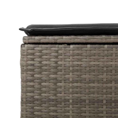 vidaXL vidaXL 2 Piece Garden Sofa Set with Cushions Grey Poly Rattan Acacia - Garden Sofa Sets