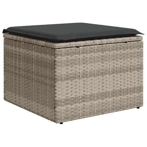 vidaXL 2 Piece Garden Sofa Set with Cushions Light Grey Poly Rattan Acacia by vidaXL