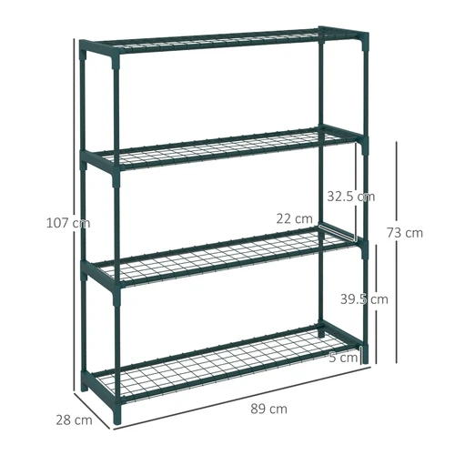 Outsunny 4-Tier Plant Stand with Grid Shelves for Indoor and Outdoor Floral Display by Outsunny