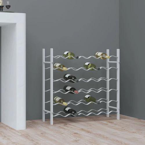 Modern White Metal Wine Rack for 36 Bottles with 8 Tiers for Stylish Home Organization by vidaXL