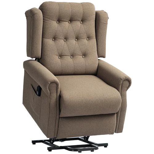 HOMCOM HOMCOM Power Lift Recliner Armchair with Wingback, Button Tufted, Brown - Recliner