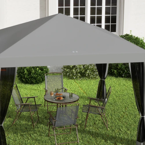 Heavy Duty Pop Up Gazebo 3 x 3m with Removable Mesh Sidewalls for Outdoor Events and Parties by Outsunny