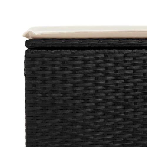vidaXL 2 Piece Garden Sofa Set with Cushions Black Poly Rattan Acacia by vidaXL