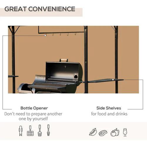 Gazebo Marquee Canopy Awning Shelter Garden Patio BBQ Tent Grill Black by Outsunny