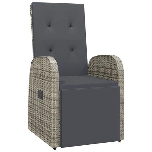 vidaXL 7 Piece Garden Dining Set Grey Poly Rattan&Solid Wood Acacia by vidaXL
