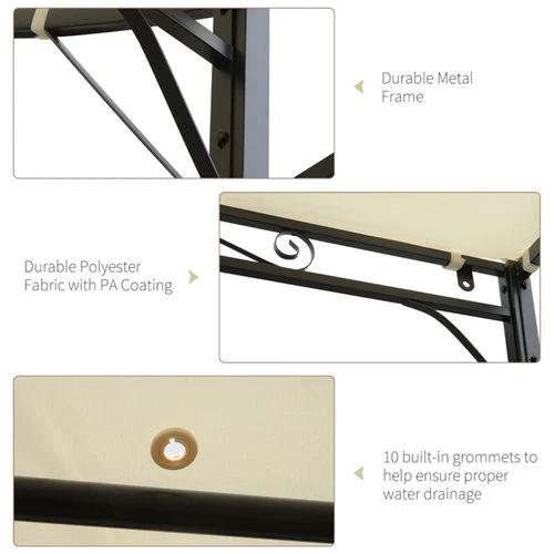 N/A Sturdy Metal Patio Gazebo 300x250 cm with Extendable Canopy for Outdoor Entertainers - Gazebos