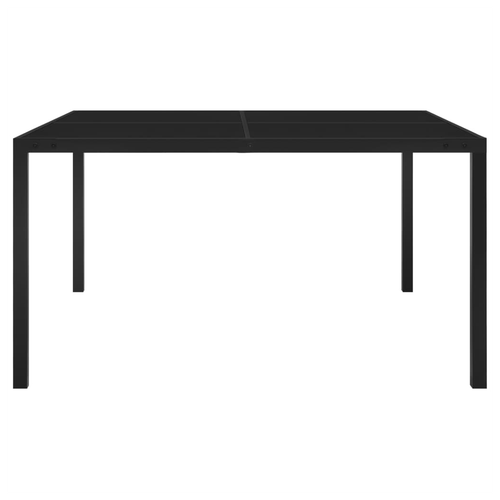 vidaXL Garden Table 130x130x72 cm Black Steel and Glass by vidaXL