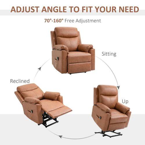 Power Lift Chair Electric Riser Recliner with Remote Control, Brown HOMCOM by HOMCOM