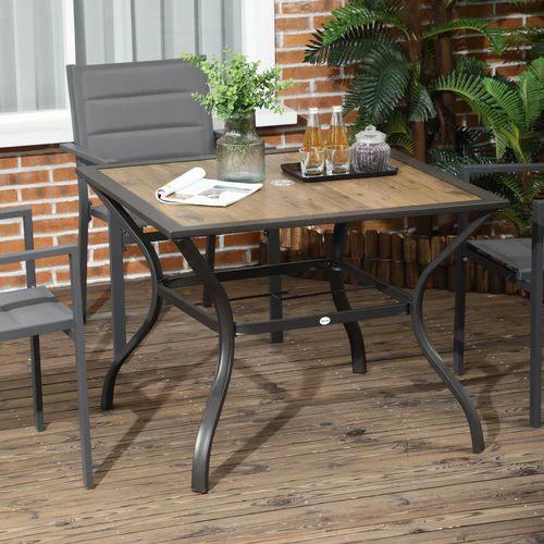Outsunny Outsunny Garden Table with Parasol Hole w/ PC Board Tabletop for 4 Persons - Garden Table