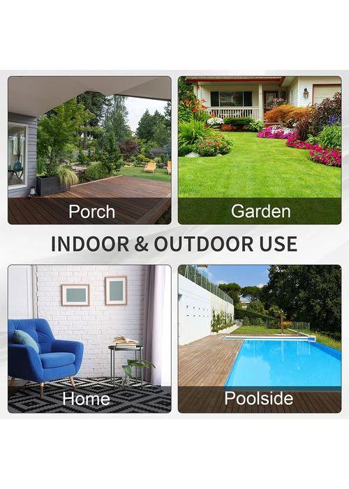 3 Seater Rattan Garden Sofa Black Outdoor Patio Wicker Weave Furniture Chair by Outsunny