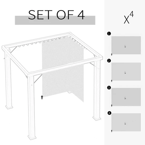 Outsunny Universal Gazebo Replacement Sidewall Set 3 x 3 Meter with Four Panels for Outdoor Protection from Wind and Sunlight by Unbranded